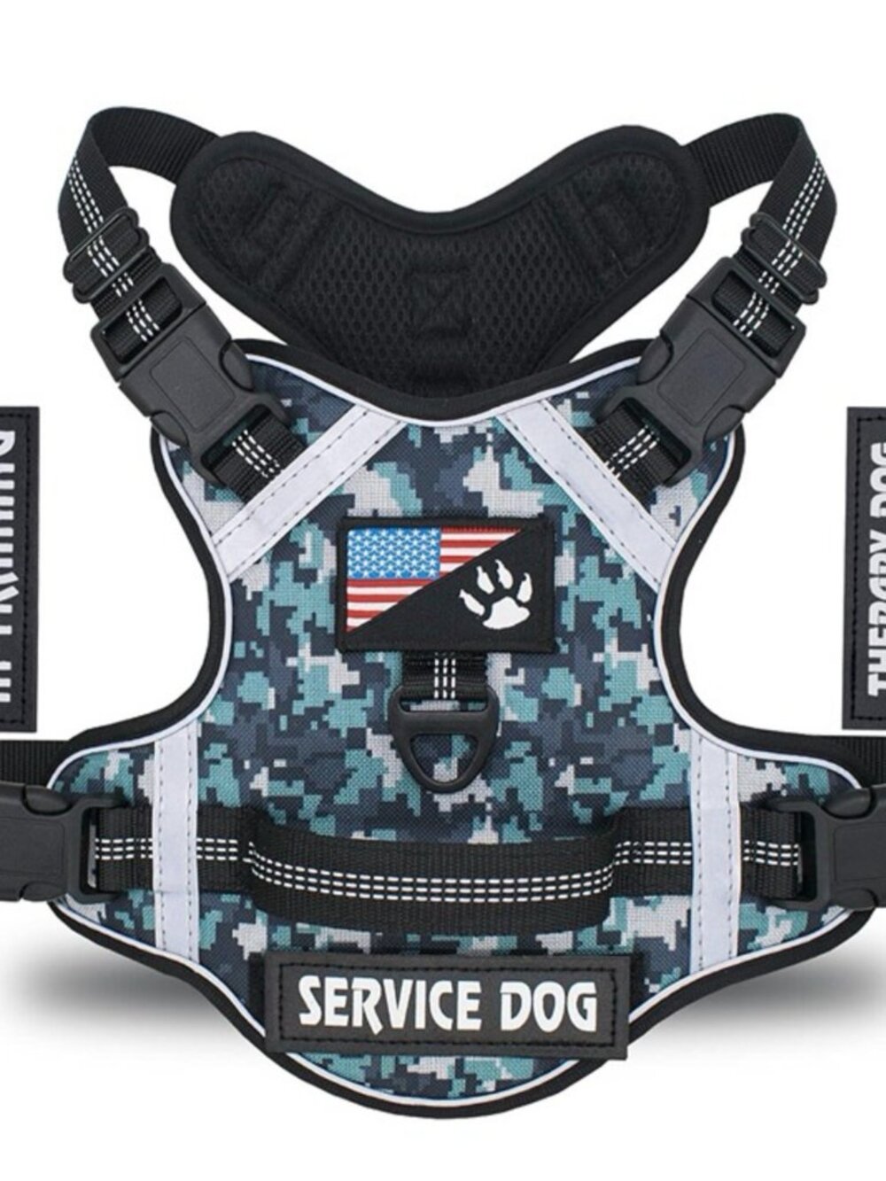 Dog Harness,   No Pull Dog Harness with Soft Handle and 2 Leash Clips,   Service